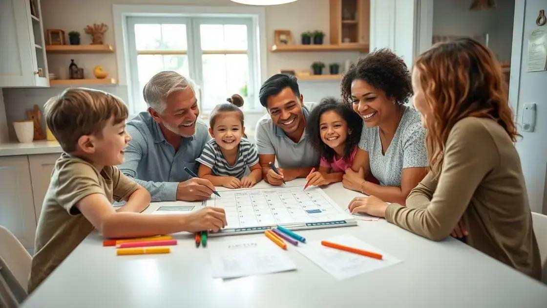 Planejamento de atividades para a vida familiar